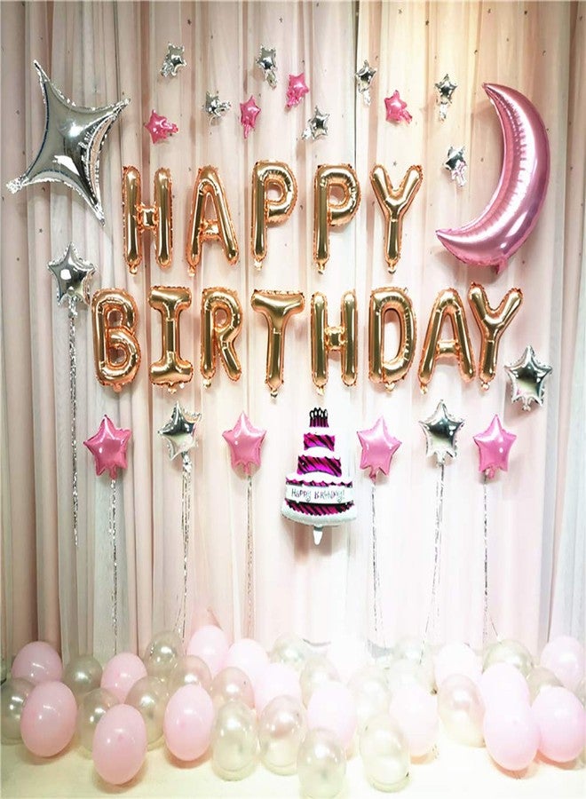 KALOR Rose Gold Happy Birthday Balloons Banner, 16 Inch Mylar Foil Letters Balloon Sign for Birthday Party Decorations Photo Booth Backdrop - Image 5